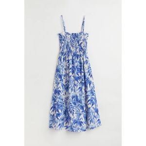 H&M blue & white smocked dress size S